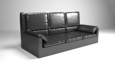 Classic leather sofa Sophia color Black 3D Model