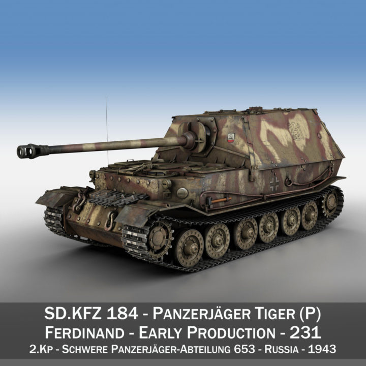 Ferdinand Tank destroyer – Tiger (P) – 231 3D Model