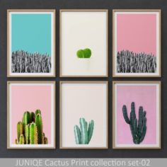 Cactus Print collection framed set-02 3D Model