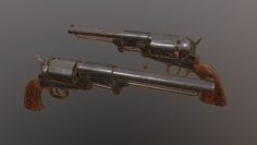 3D Colt Dragoon Revolver – Game Ready model 3D Model