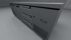 GN 11 Size Refrigerated Counter With 3 Glass Door 3D Model