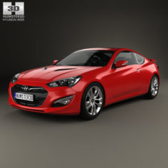 Hyundai Genesis coupe with HQ interior 2014 model 3D Model