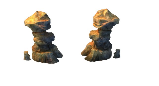 Game Model – Desert Gobi – Wind Stone 19 3D Model