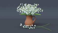 Bouquet of lilies of the valley 3D Model