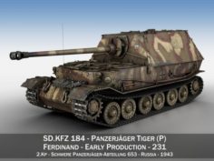 Ferdinand Tank destroyer – Tiger P – 231 3D Model