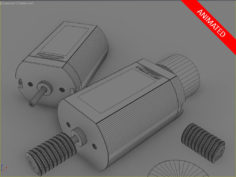 Animated Electric motor with reducer 3D Model