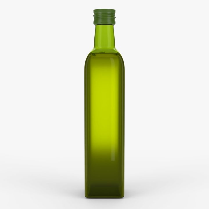 3D Green Glass Bottle 500ml 3D Model