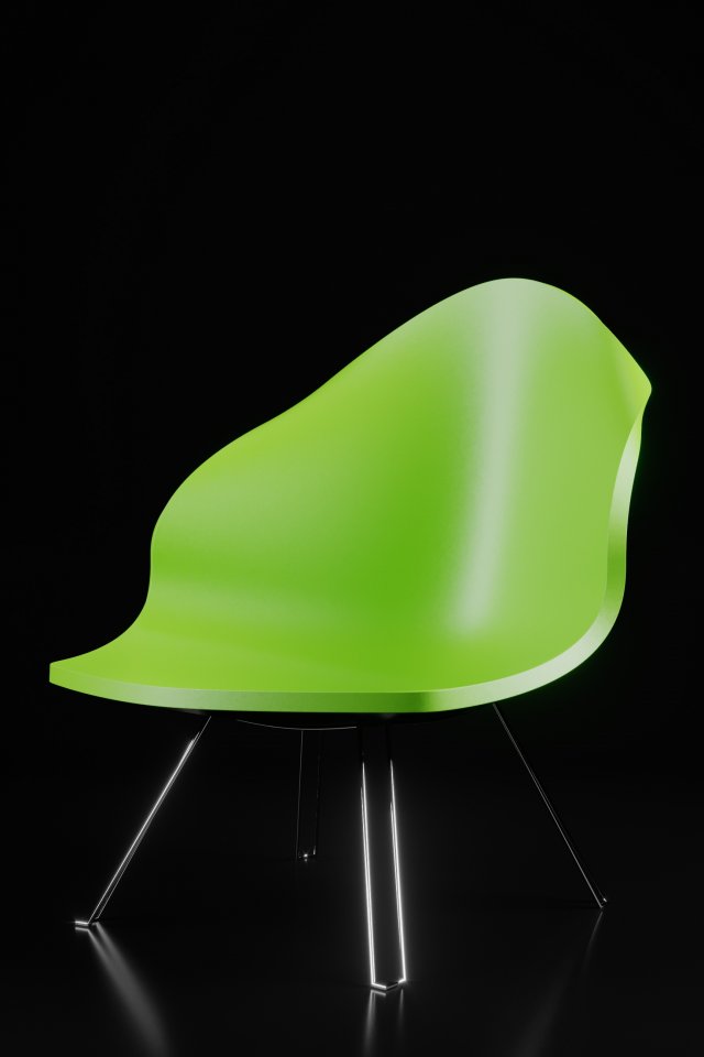 Retro Plastic Chair 3D Model