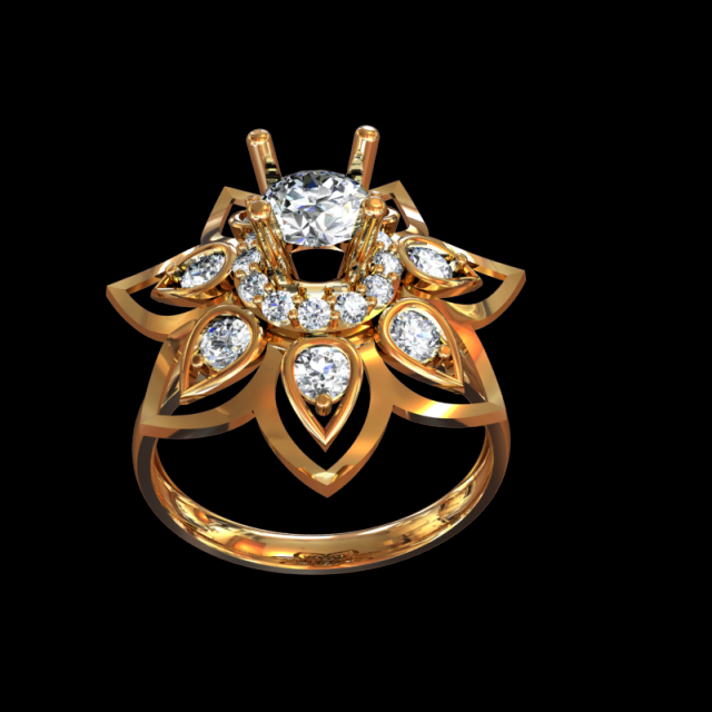 DIAMOND RING GOLD 18K 3D Model