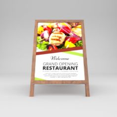 3D model Restaurant board 3D Model