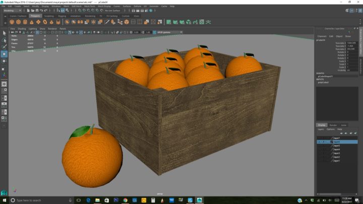 low poly orange 3D Model