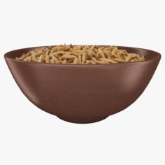 Brown Rice With Bowl 3D Model