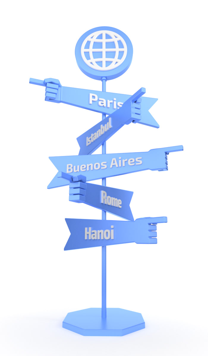 Travel Direction Pointers 3D model 3D Model