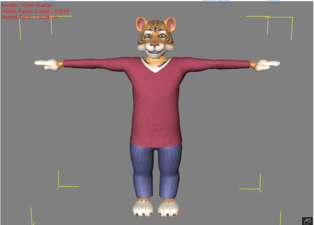 Tiger Cartoon Character 3D Model