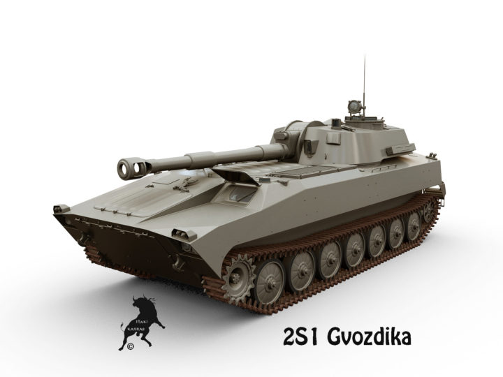 2S1 Gvozdika SpH 3D Model