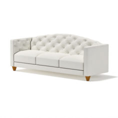 White Fabric Sofa 3D Model