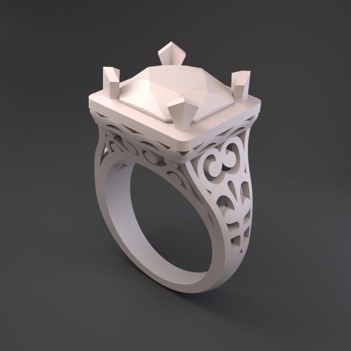 Cushion Ring 3D Model