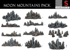 Moon Mountains Pack 10 3D Model