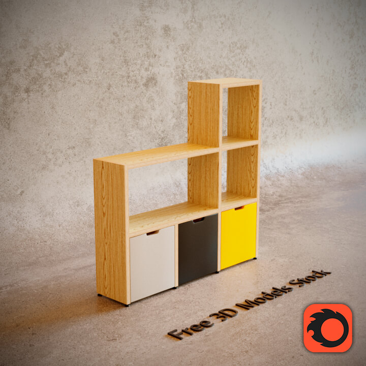 Briki Bookshelf 3D Model