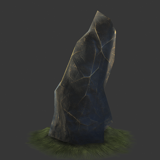 Stone stele Low-Poly 3D Model