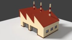 Low Poly Cartoon Factory 5 3D Model
