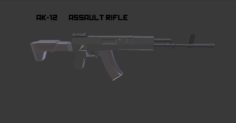 AK-12 Rifle 3D 3D Model