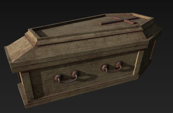 Wooden Coffin 3D Model