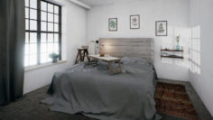 Scandinavian bedroom asset (UE4) 3D Model