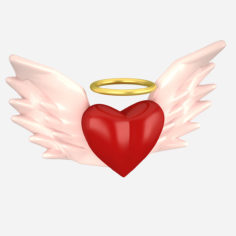 3D Heart Angel model 3D Model