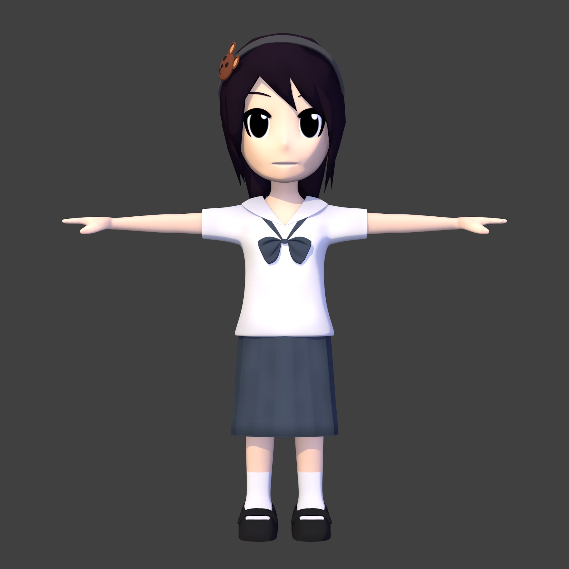 Little Girl Student 3D model 3D Model