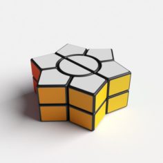 Rubiks Cube puzzle hexagon star 3D Model