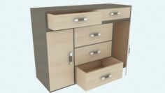 Modern wooden chest of drawers Vega 3D Model