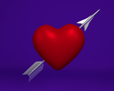 Heart arrow Free 3D Model