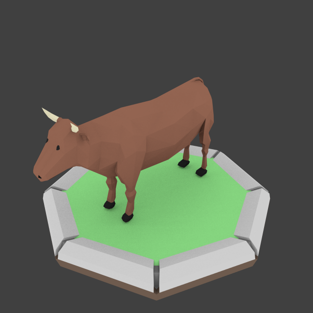 Low Poly Bull 3D Model