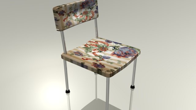 Flowers wood chair 3D Model