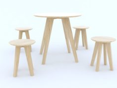 Roundtable4stoolsd800 3D Model