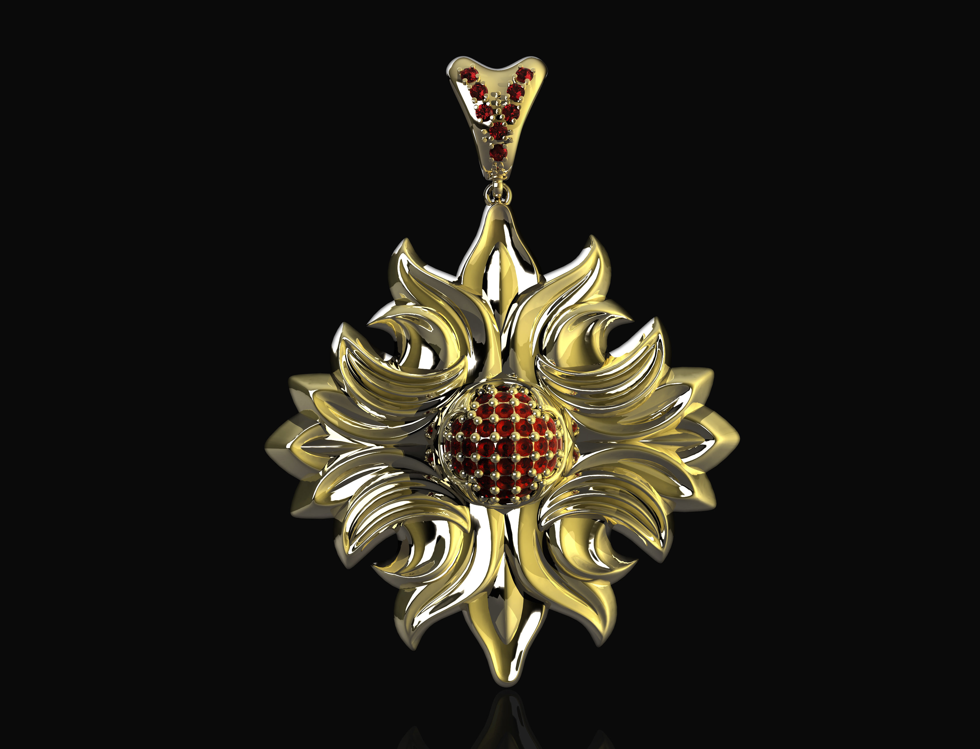 half ball of gems pendant 3D model 3D Model