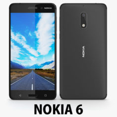 3D Nokia 6 2017 Black 3D Model