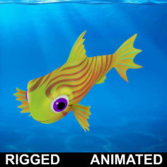 Cartoon Fish Rigged Animated 3D Model