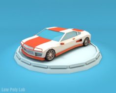 Cartoon Sport Car Low Poly 3D Model