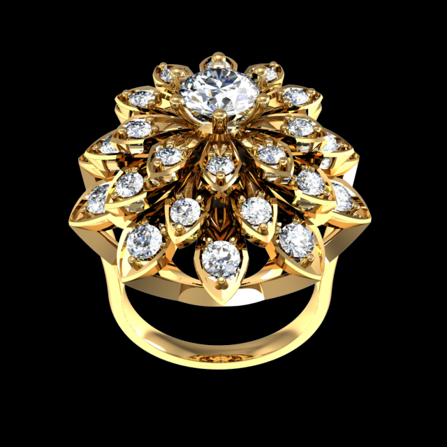 DIAMOND GOLD RING 3D Model