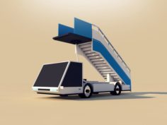 Cartoon Low Poly Airport Gangway 3D Model