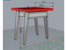 “Trudeau” sawhorse-style midcentury modern side table 3D Print Model