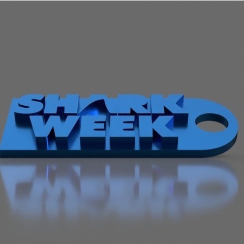 Shark Week Keychain 3D Print Model
