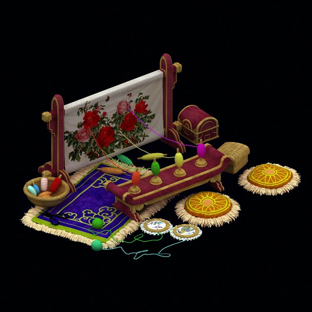 Daughter village – textile props 3D Model