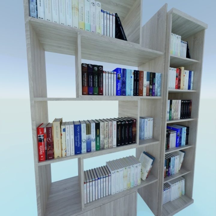 Book Shelfs with books 3D model 3D Model