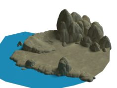 Cartoon forest – river bank connection 3D Model