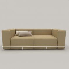 3D simple ocher sofa 3D Model
