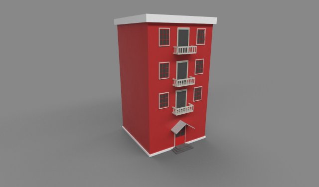 Lowpoly Building 3D Model