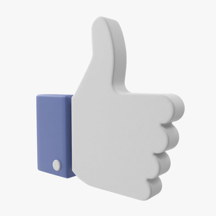 3D Facebook Like Sign model 3D Model